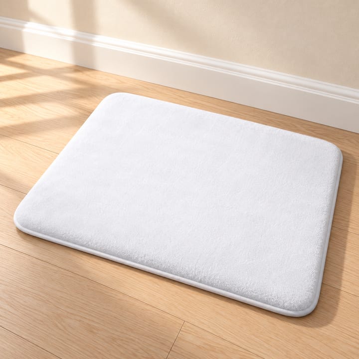 Memory Foam Solid Color Bath Mat, White